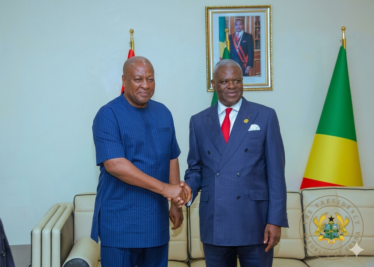 Ghana President John Dramani Mahama Arrives in Brazzaville for Sassou Nguesso’s Investiture