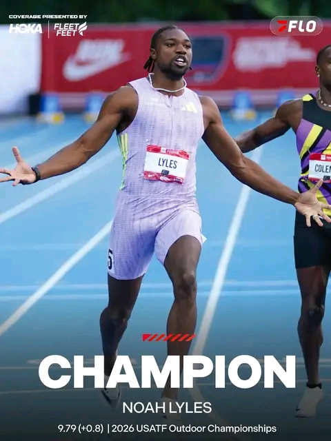 Noah Lyles wins 100m US Athletics Championships in world-leading 9.79 seconds