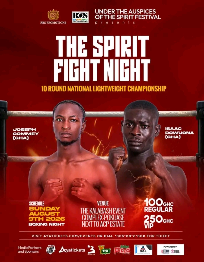 Boxing: Joseph Commey to defend national lightweight title against Isaac Dowuona on August 9 in Accra