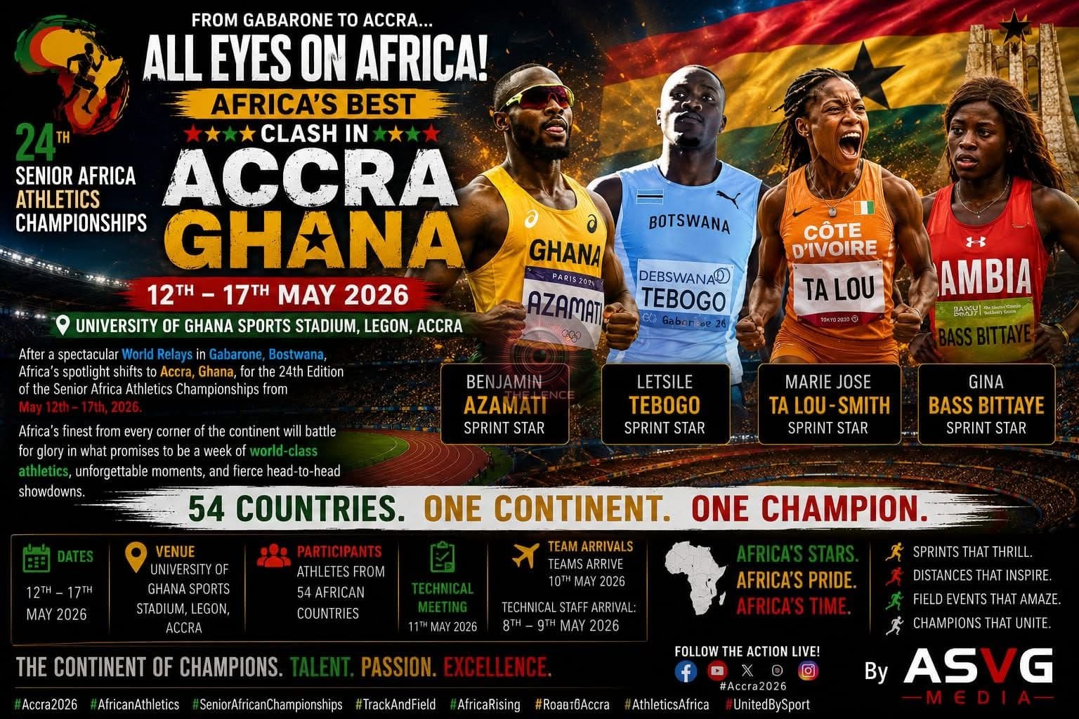 Top athletes in Accra for 2026 African Championships