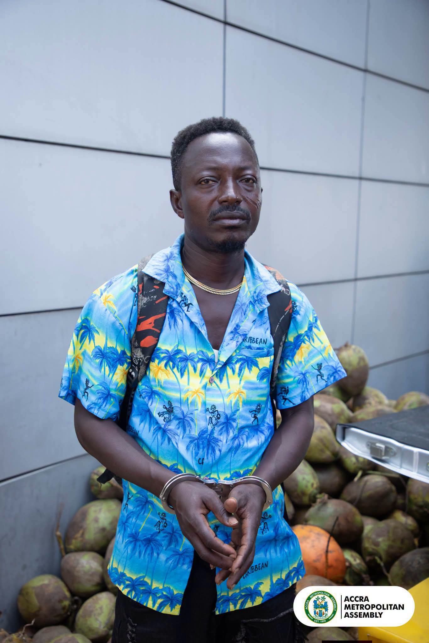 AMA arrests coconut seller for using walkway as trading, storage space